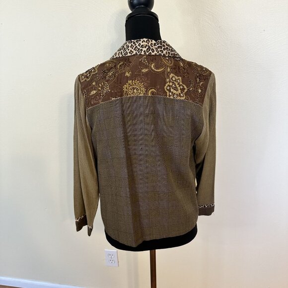 Faith By Celia Forrester Womens Brown Leopard Print  Jacket & Dress Set XS Vtg - Picture 11 of 13